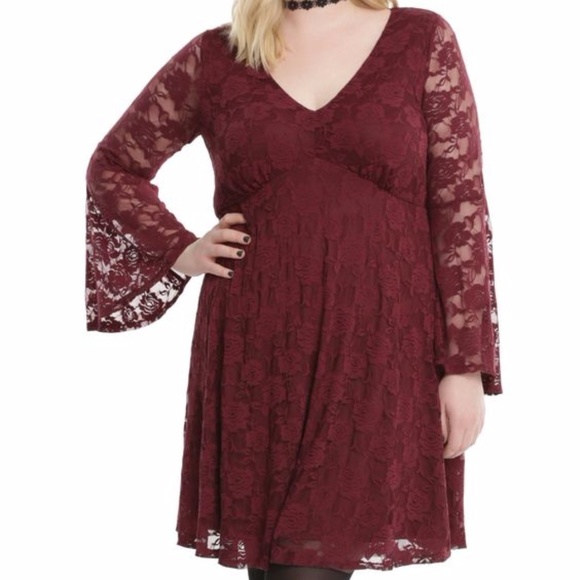maroon lace dress plus size